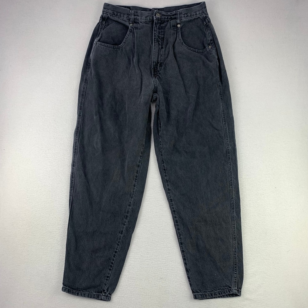 Vintage Brittania Jeans Womens 16‎ Black Pleated Denim High Waisted Mom 90s